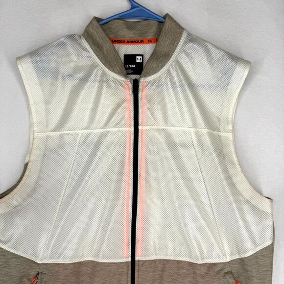 Under Armour Tan‎ and Pink Runner Vest Mens Size L - Picture 9 of 11